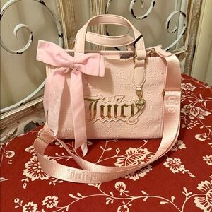 Juicy Couture Light Pink Satchel & Crossbody with  Delicate Bow💕